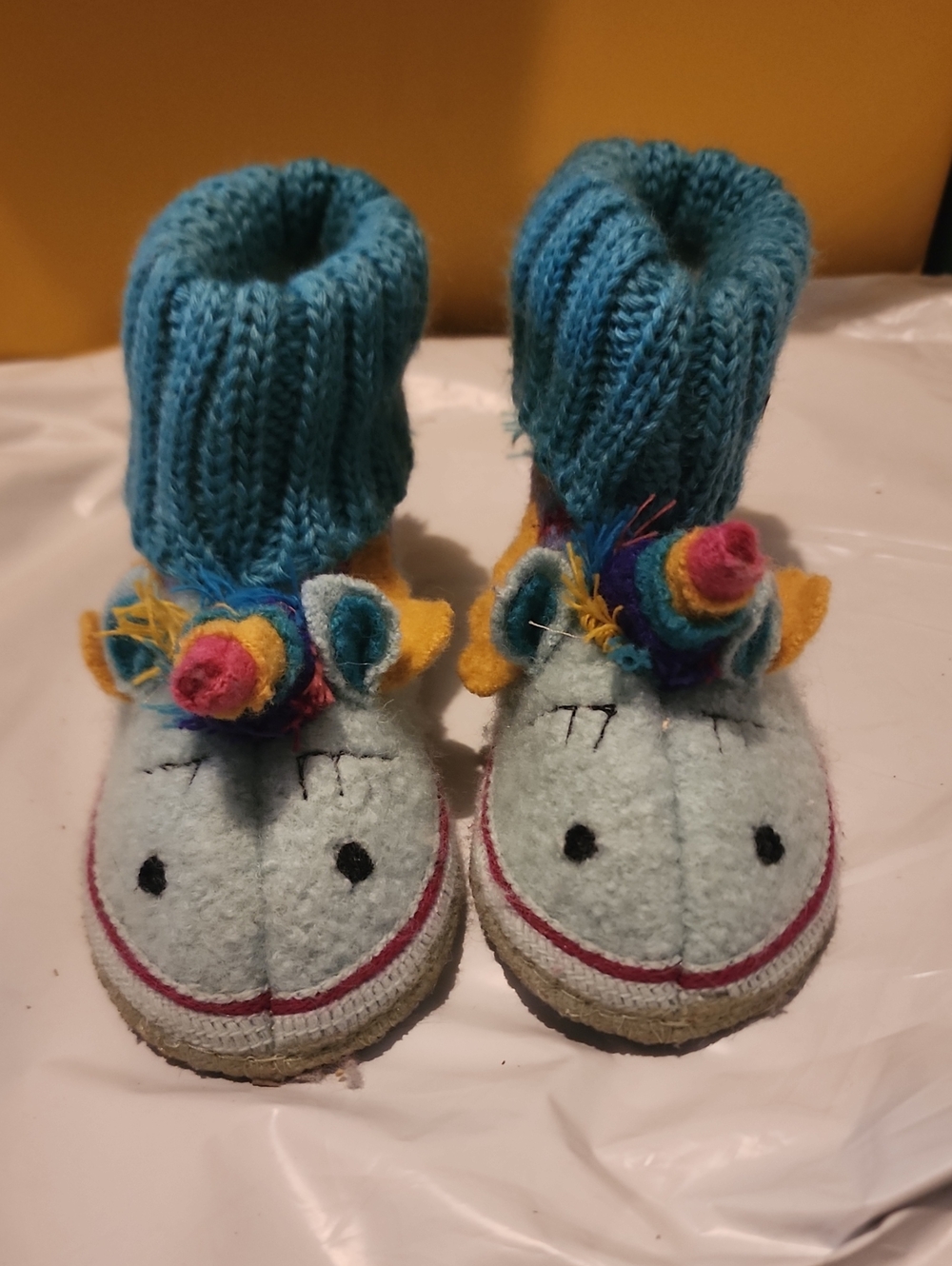 Blue Unicorn Wool Slippers - Kids Shoes